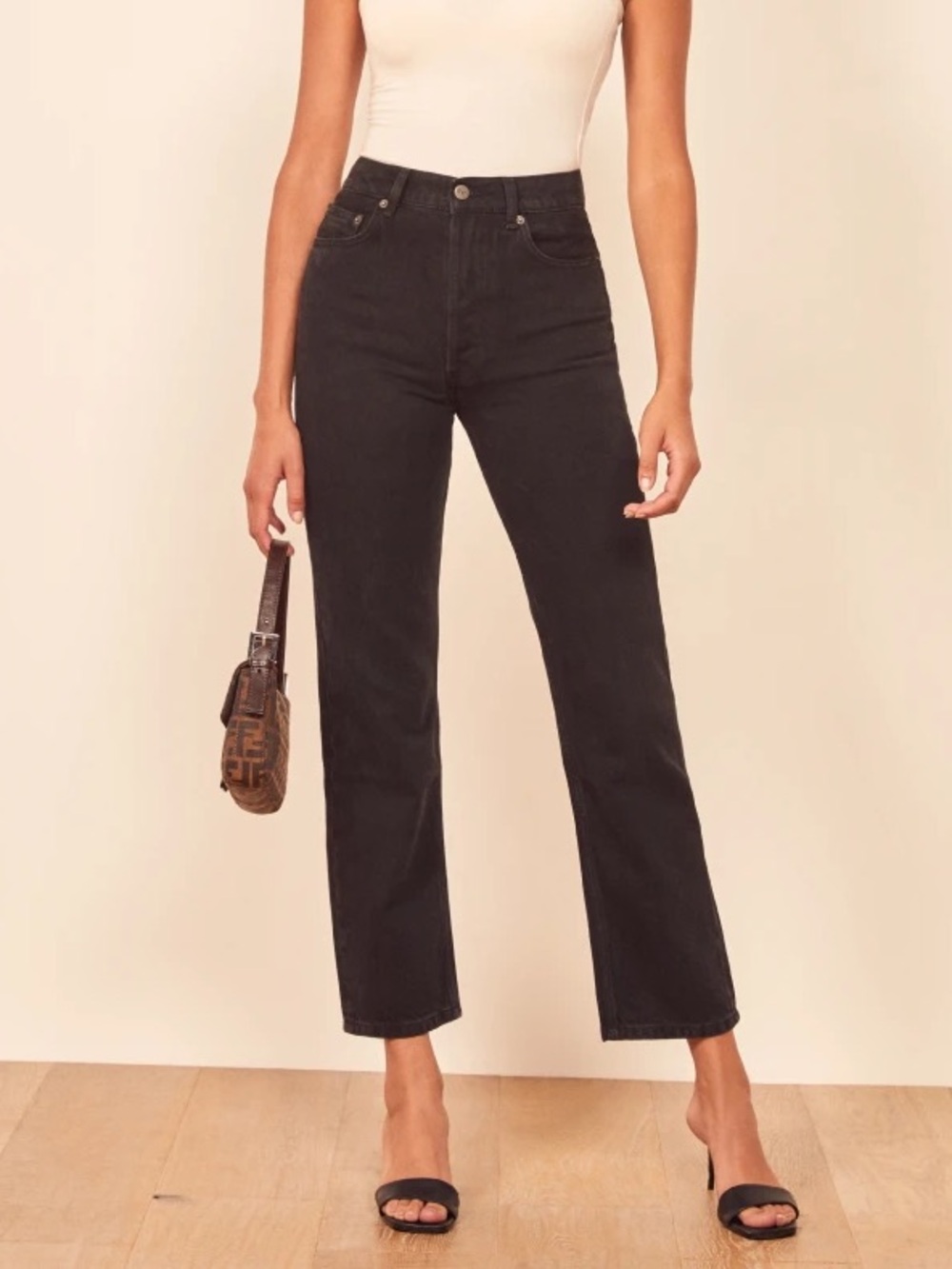NWT Reformation Cynthia Petites High Rise Straight Jeans Rigid Denim